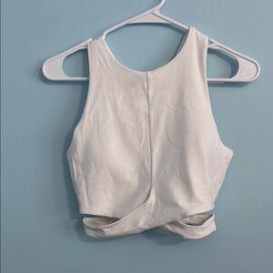 Athleta White Crop Cut Out Tank Top